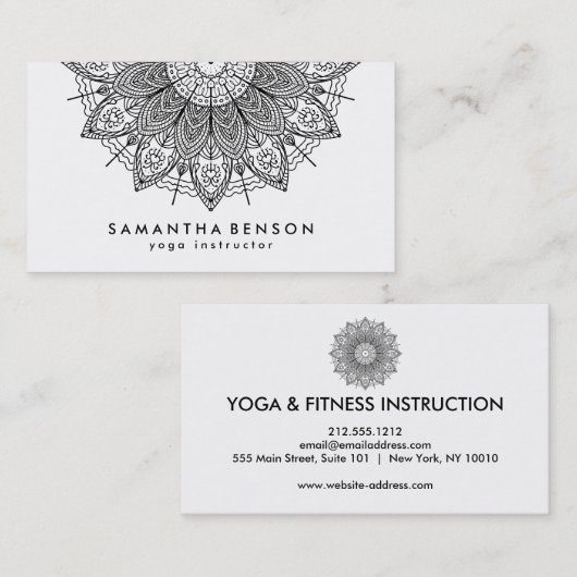 Carte De Visite Logo élégant Lotus Flower Yoga (Devant / Derrière)