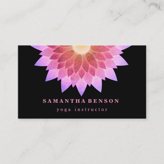 Carte De Visite Logo élégant Lotus Flower Yoga (Devant)