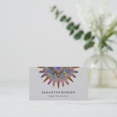 Carte De Visite Logo élégant Lotus Flower Yoga (Debout devant)