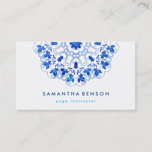 Carte De Visite Logo élégant Lotus Flower Yoga (Devant)