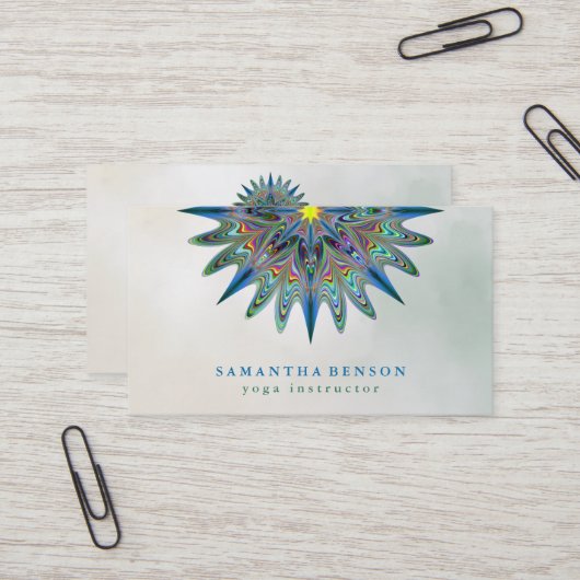Carte De Visite Logo élégant Lotus Flower Yoga (Devant/Arrière en situation)