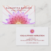 Carte De Visite Logo élégant Lotus Flower Yoga (Devant / Derrière)