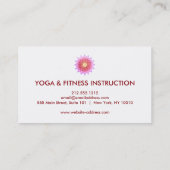 Carte De Visite Logo élégant Lotus Flower Yoga (Dos)