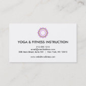 Carte De Visite Logo élégant Lotus Flower Yoga (Dos)