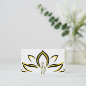 Carte De Visite Logo élégant Lotus Flower Yoga (Debout devant)
