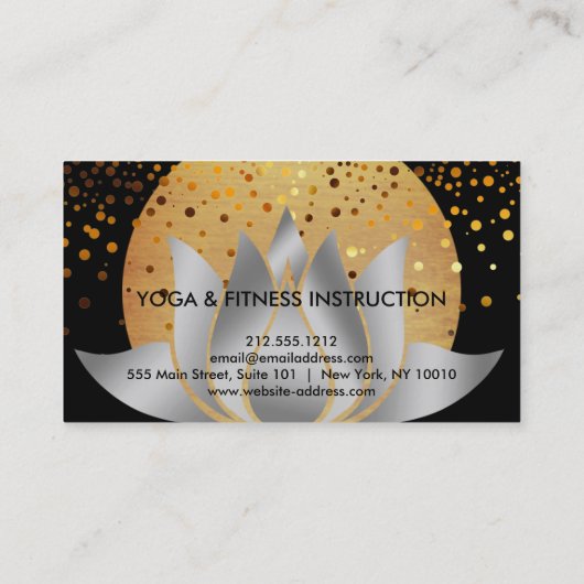 Carte De Visite Logo élégant Lotus Flower Yoga (Dos)