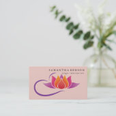 Carte De Visite Logo élégant Lotus Flower Yoga (Debout devant)
