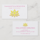 Carte De Visite Logo élégant Lotus Flower Yoga (Devant / Derrière)