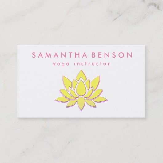 Carte De Visite Logo élégant Lotus Flower Yoga (Devant)