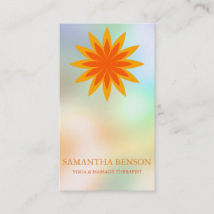 Carte De Visite Logo Élégant Lotus Yoga Guérison Santé Méditation