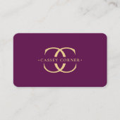 Carte De Visite Logo Élégant Monogramme C Moderne Luxe Violet (Devant)
