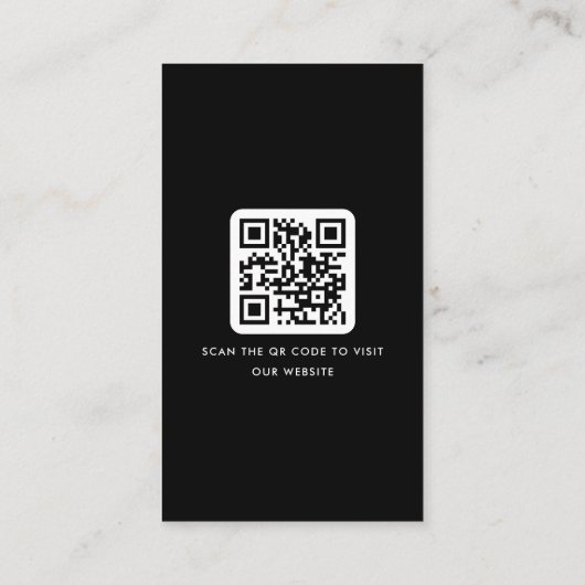 Carte De Visite Logo élégant QR code golden dégradé bordure noir (Dos)