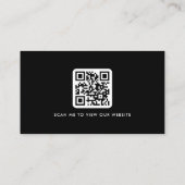 Carte De Visite Logo élégant QR code golden gradient diviseur noir (Dos)