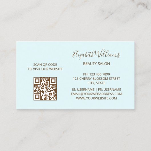 Carte De Visite Logo élégant Shell (Dos)