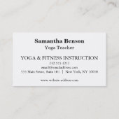 Carte De Visite Logo élégant Yoga (Dos)