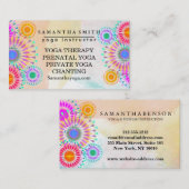 Carte De Visite Logo élégant Yoga méditation Lotus Fleurs (Devant / Derrière)