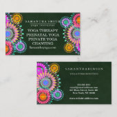 Carte De Visite Logo élégant Yoga méditation Lotus Fleurs (Devant / Derrière)