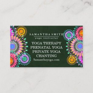 Carte De Visite Logo élégant Yoga méditation Lotus Fleurs