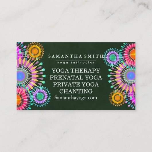 Carte De Visite Logo élégant Yoga méditation Lotus Fleurs (Devant)