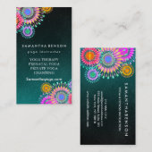 Carte De Visite Logo élégant Yoga méditation Lotus Fleurs (Devant / Derrière)