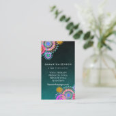 Carte De Visite Logo élégant Yoga méditation Lotus Fleurs (Debout devant)