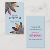 Carte De Visite Logo élégant Yoga méditation Lotus Fleurs (Devant / Derrière)
