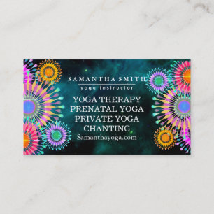 Carte De Visite Logo élégant Yoga méditation Lotus Fleurs