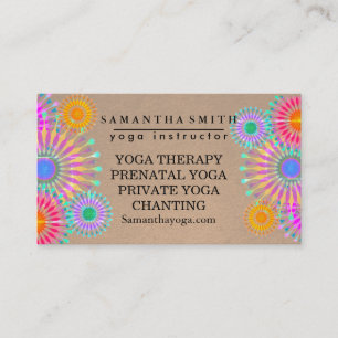 Carte De Visite Logo élégant Yoga méditation Lotus Fleurs