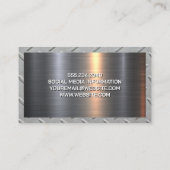 Carte De Visite Logo en acier commercial | Bordure métallique (Dos)