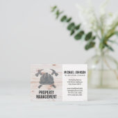 Carte De Visite Logo en acier de construction | Bois (Debout devant)