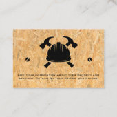 Carte De Visite Logo en acier de construction | Bois (Dos)