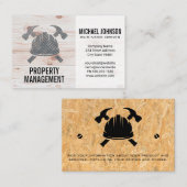 Carte De Visite Logo en acier de construction | Bois (Devant / Derrière)