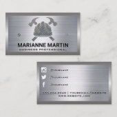 Carte De Visite Logo en acier de construction | Couleur | Menuiser (Devant / Derrière)