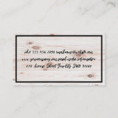 Carte De Visite Logo en argent | Bois (Dos)