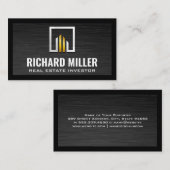 Carte De Visite Logo en argent de l'immobilier (Devant / Derrière)