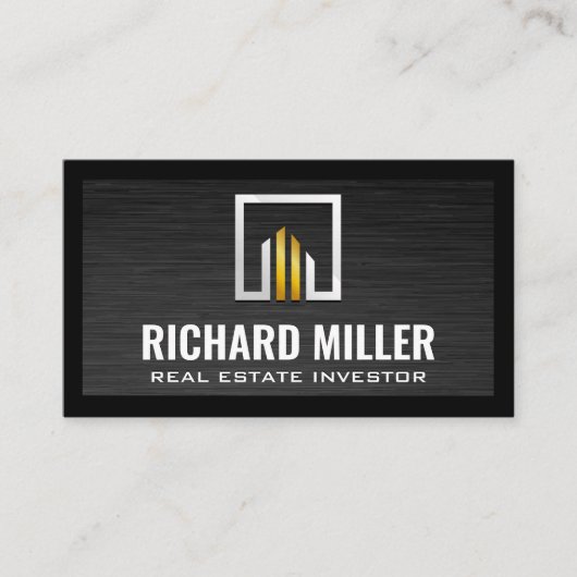 Carte De Visite Logo en argent de l'immobilier (Devant)