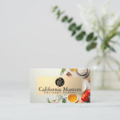 Carte De Visite Logo en argent | Ingrédients cuisines (Debout devant)