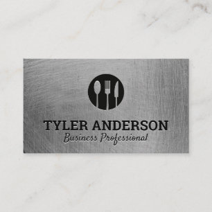 Carte De Visite Logo en argent   Texture brossée métallique