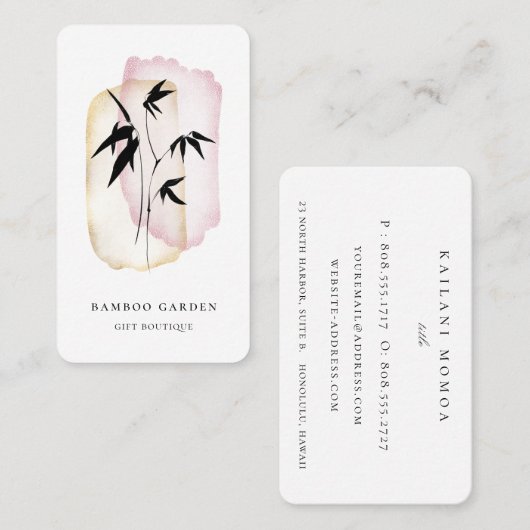 Carte De Visite Logo en bambou Abstrait (Devant / Derrière)