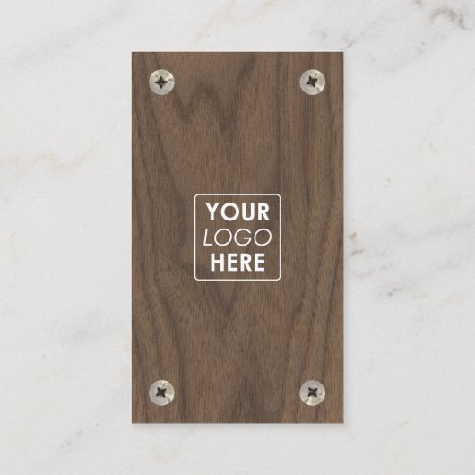 Carte De Visite Logo en bois de charpentier de construction QR Cod (Dos)