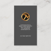 Carte De Visite Logo en bois fin de marteau d'or de grain de (Dos)