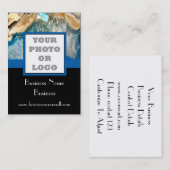 Carte De Visite Logo en cristal bleu de photo d'agate (Devant / Derrière)