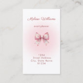 Carte De Visite logo en forme d'arc rose dégradé (Dos)