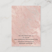 Carte De Visite Logo en marbre doré rose Écran d'oreille (Dos)