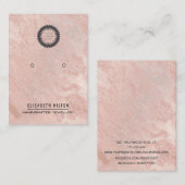 Carte De Visite Logo en marbre doré rose Écran d'oreille (Devant / Derrière)