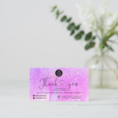 Carte De Visite Logo en marbre violet parties scintillant commande (Debout devant)