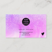 Carte De Visite Logo en marbre violet parties scintillant commande (Dos)
