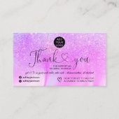 Carte De Visite Logo en marbre violet parties scintillant commande (Devant)