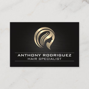 Carte De Visite Logo en métal des cheveux d'or
