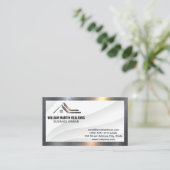 Carte De Visite Logo en métal du réacteur moderne | Bordure métall (Debout devant)